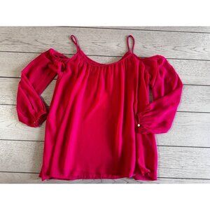 Calvin Klein Calvin Klein Pink Cold-Shoulder Long Sleeve Blouse size small new
